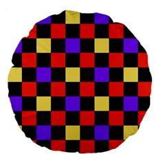 Checkerboard Again Large 18  Premium Flano Round Cushions by impacteesstreetwearseven