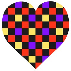 Checkerboard Again Wooden Puzzle Heart by impacteesstreetwearseven