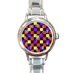 Checkerboard Again Round Italian Charm Watch by impacteesstreetwearseven