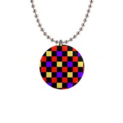 Checkerboard Again 1  Button Necklace