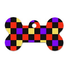 Checkerboard Again Dog Tag Bone (two Sides) by impacteesstreetwearseven