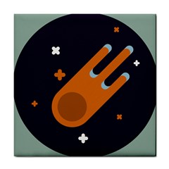 Meteor Meteorite Space Comet Tile Coaster by Pakrebo