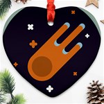 Meteor Meteorite Space Comet Ornament (Heart) Front