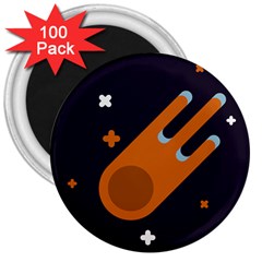 Meteor Meteorite Space Comet 3  Magnets (100 Pack) by Pakrebo