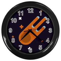 Meteor Meteorite Space Comet Wall Clock (black) by Pakrebo