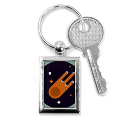 Meteor Meteorite Space Comet Key Chain (rectangle) by Pakrebo