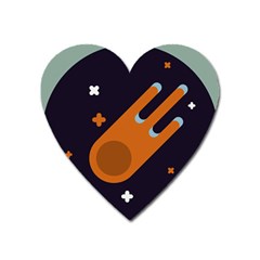 Meteor Meteorite Space Comet Heart Magnet by Pakrebo