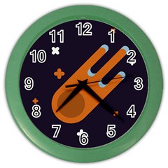 Meteor Meteorite Space Comet Color Wall Clock by Pakrebo