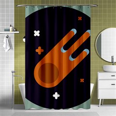 Meteor Meteorite Space Comet Shower Curtain 48  X 72  (small)  by Pakrebo