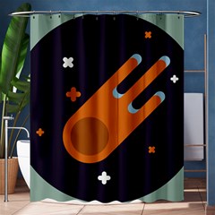 Meteor Meteorite Space Comet Shower Curtain 60  X 72  (medium)  by Pakrebo