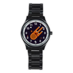 Meteor Meteorite Space Comet Stainless Steel Round Watch