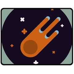 Meteor Meteorite Space Comet Double Sided Fleece Blanket (medium)  by Pakrebo