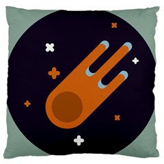 Meteor Meteorite Space Comet Large Flano Cushion Case (one Side) by Pakrebo