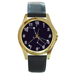 Celebrities Categories Universe Sky Round Gold Metal Watch by Pakrebo