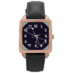 Celebrities Categories Universe Sky Rose Gold Leather Watch  by Pakrebo