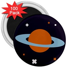 Planet Orbit Universe Star Galaxy 3  Magnets (100 Pack) by Pakrebo