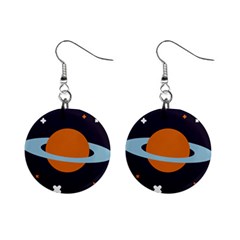 Planet Orbit Universe Star Galaxy Mini Button Earrings by Pakrebo