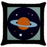 Planet Orbit Universe Star Galaxy Throw Pillow Case (Black) Front