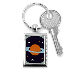 Planet Orbit Universe Star Galaxy Key Chain (rectangle) by Pakrebo