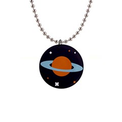 Planet Orbit Universe Star Galaxy 1  Button Necklace by Pakrebo