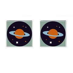 Planet Orbit Universe Star Galaxy Cufflinks (square) by Pakrebo