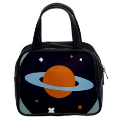 Planet Orbit Universe Star Galaxy Classic Handbag (two Sides) by Pakrebo