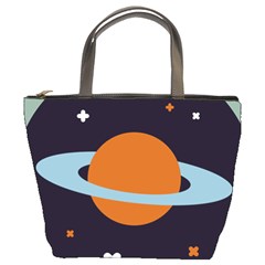 Planet Orbit Universe Star Galaxy Bucket Bag by Pakrebo