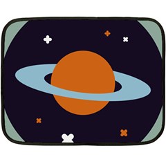 Planet Orbit Universe Star Galaxy Fleece Blanket (mini) by Pakrebo