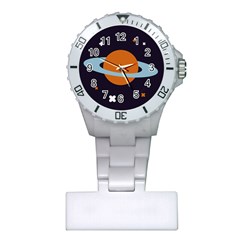 Planet Orbit Universe Star Galaxy Plastic Nurses Watch by Pakrebo