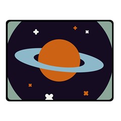 Planet Orbit Universe Star Galaxy Double Sided Fleece Blanket (small)  by Pakrebo