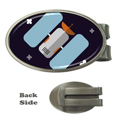 Satellite Machine Space Dark Money Clips (oval)  by Pakrebo