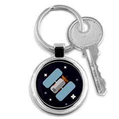 Satellite Machine Space Dark Key Chain (round) by Pakrebo