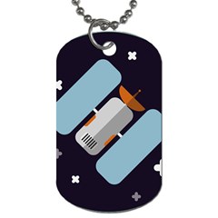 Satellite Machine Space Dark Dog Tag (two Sides) by Pakrebo