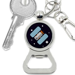 Satellite Machine Space Dark Bottle Opener Key Chain by Pakrebo