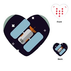 Satellite Machine Space Dark Playing Cards Single Design (heart) by Pakrebo