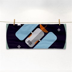 Satellite Machine Space Dark Hand Towel by Pakrebo