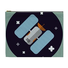 Satellite Machine Space Dark Cosmetic Bag (xl) by Pakrebo