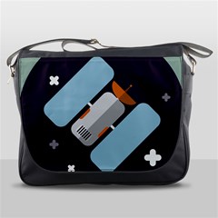 Satellite Machine Space Dark Messenger Bag by Pakrebo