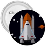 Rocket Space Universe Spaceship 3  Buttons Front