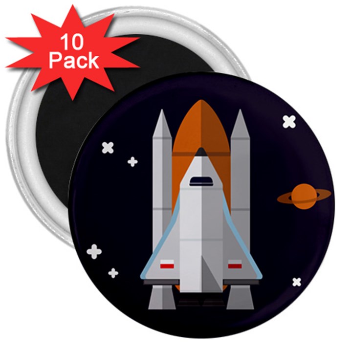 Rocket Space Universe Spaceship 3  Magnets (10 pack) 