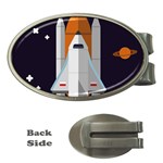 Rocket Space Universe Spaceship Money Clips (Oval)  Front