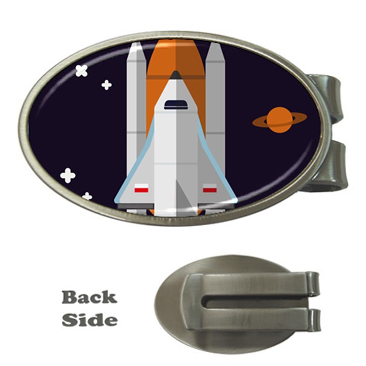 Rocket Space Universe Spaceship Money Clips (Oval) 