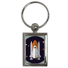 Rocket Space Universe Spaceship Key Chain (rectangle) by Pakrebo