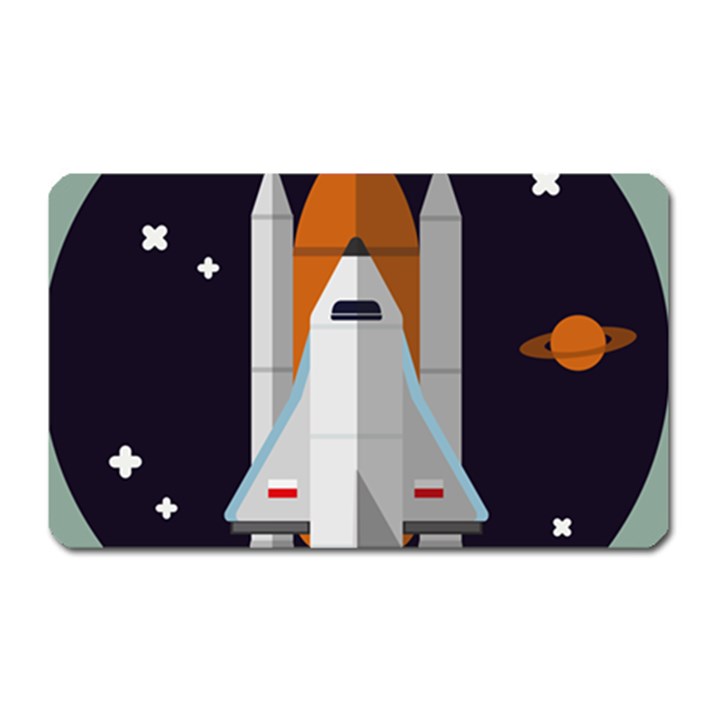 Rocket Space Universe Spaceship Magnet (Rectangular)