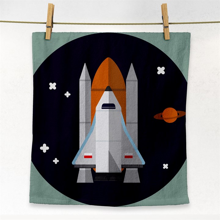 Rocket Space Universe Spaceship Face Towel