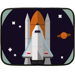 Rocket Space Universe Spaceship Fleece Blanket (mini) by Pakrebo