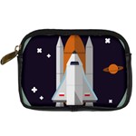 Rocket Space Universe Spaceship Digital Camera Leather Case Front