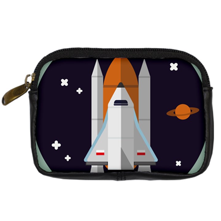 Rocket Space Universe Spaceship Digital Camera Leather Case