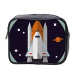 Rocket Space Universe Spaceship Mini Toiletries Bag (Two Sides) Front