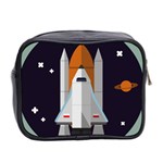 Rocket Space Universe Spaceship Mini Toiletries Bag (Two Sides) Back